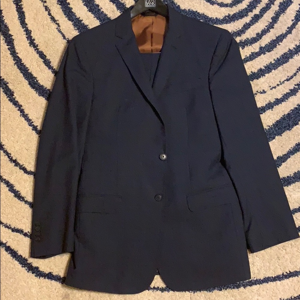 Blue Jos A Bank Slim Fit Suit